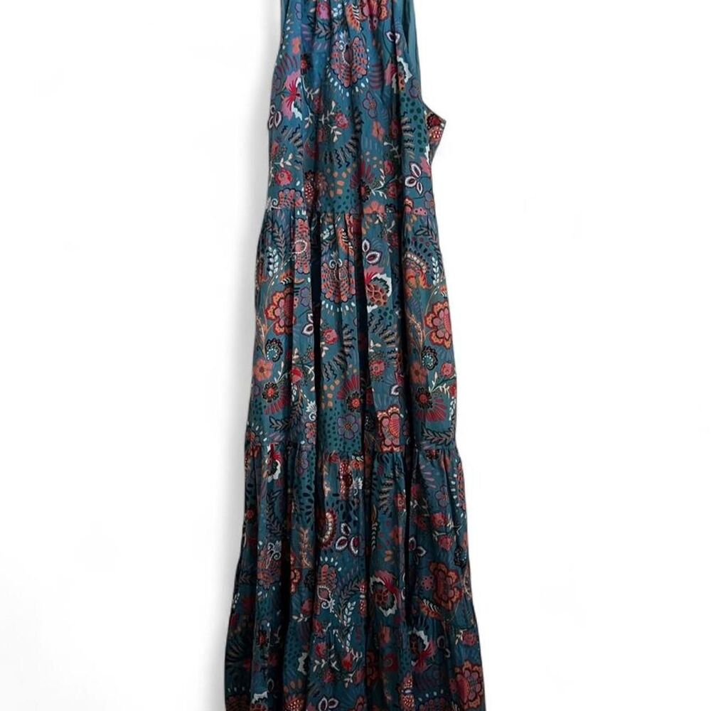 Boden Women's Boho Blue Paisley Dress Fall Wedding Guiest
